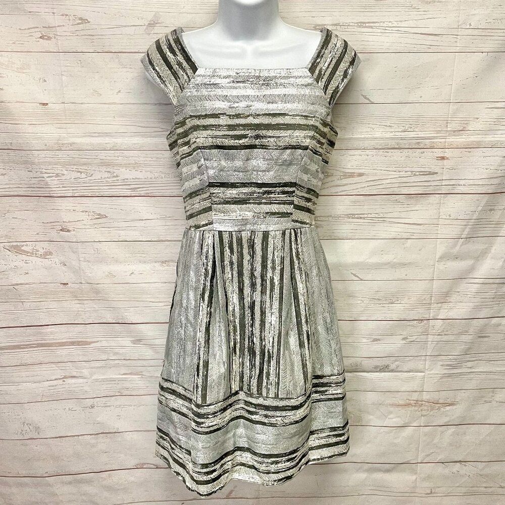 Yoana Baraschi Blue Metallic Cocktail Dress